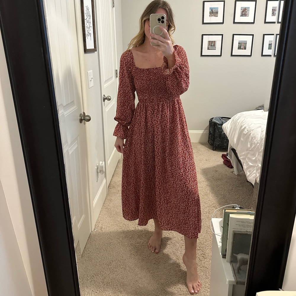 Really cute and fun floral midi dress